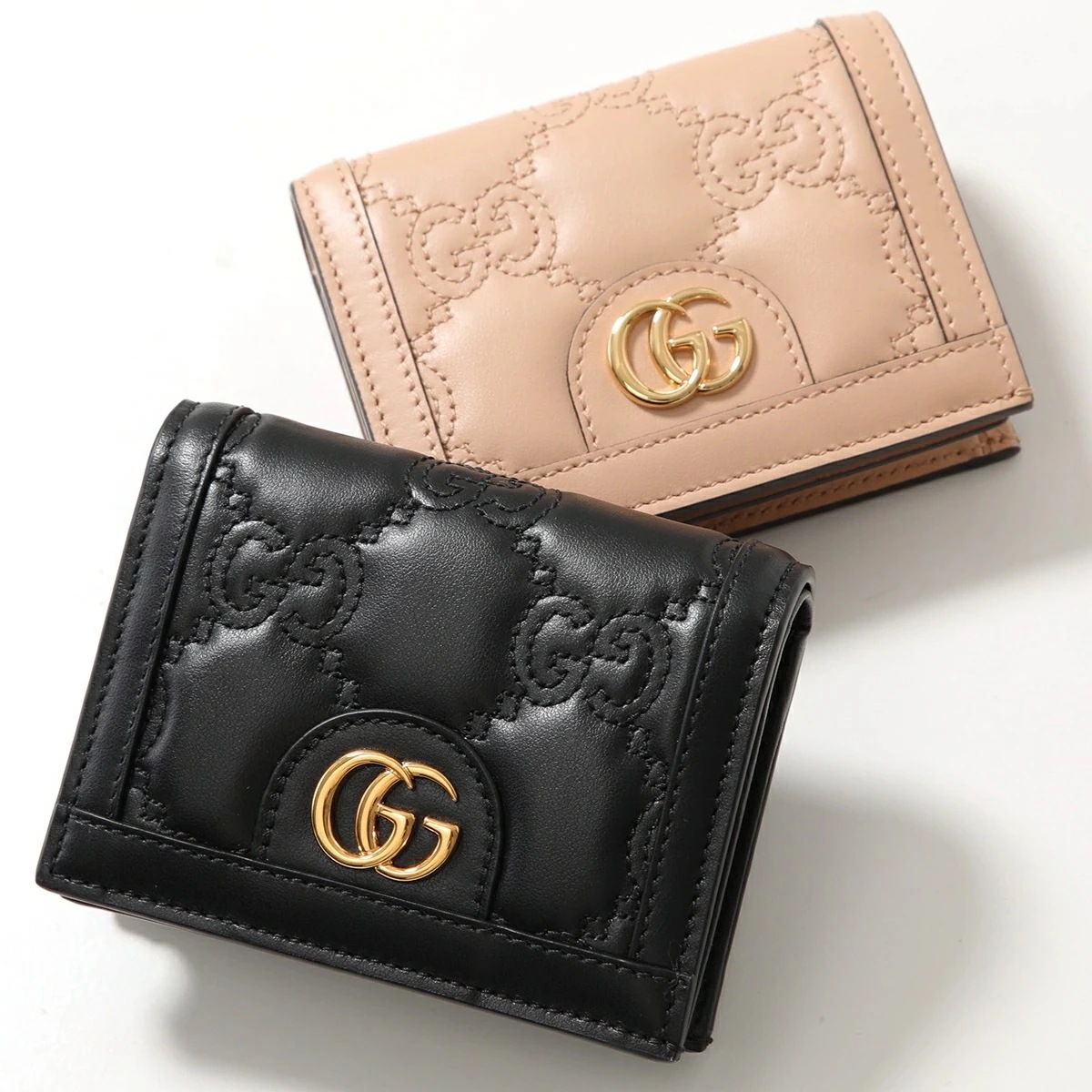 GUCCI グッチ 二つ折り財布 GG MATELASSE GGマトラッセ 723786 UM8IG レディース カードケース キルティング GGロゴ レザー ミニ財布 カラー2色 56,633円