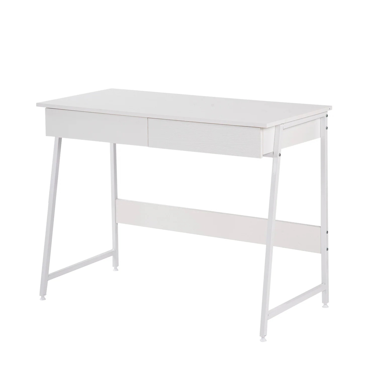 【国内発送&送·料·無·料】【オフィスチェア+パソコンデスク セット】 【人気商品】パソコンデスク 幅100*奥48 ホワイト 引き出し付き