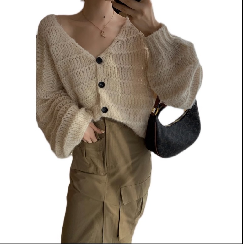 トップス カーディガン 袖あり 長袖 萌袖 Vネック 襟なし ワイド 前開き 編み かわいい 大人可愛い きれいめ シンプル カジュアル おしゃれ お洒落 大人可愛い 大人女子 こなれ感 ラフ