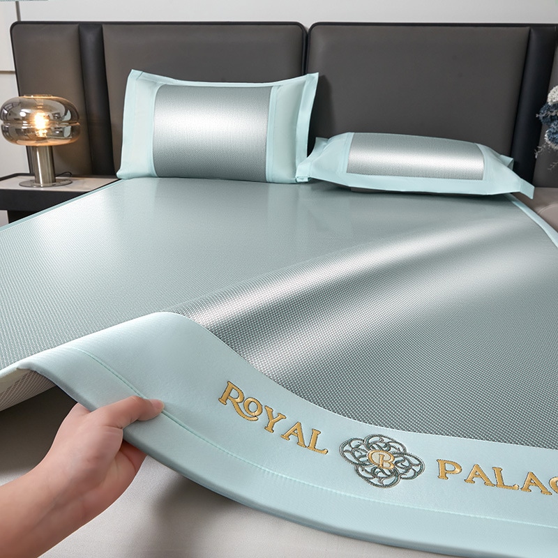 クールなマット夏2025年の新しい氷のwicker Jacquard Ice Wicker Cool Mat Children s Foldable Soft Mat Bed Sheet Style