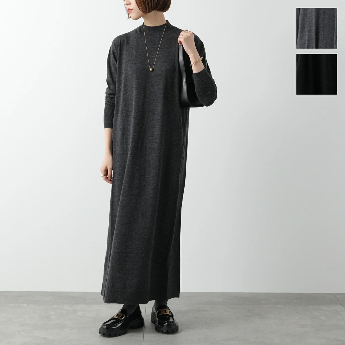 C.T.plage シーティー・プラージュ ワンピース Rws wool high neck dress CT24307 レディース ニット ロング丈 ハイネック Aライン ウール ドレス