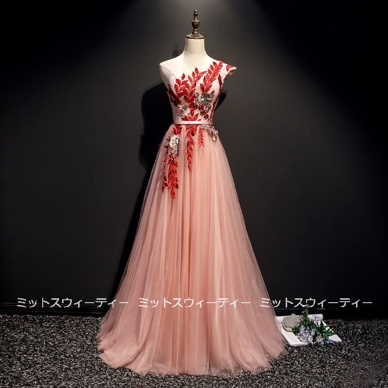 カラードレス ロングドレス ワンショルダー 結婚式 花嫁 演奏会 披露宴 ウエディングドレス イブニ