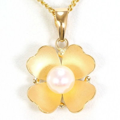 ネックレス K18 18金 YG イエローゴールド パール 総重量約1.4g 約40cm