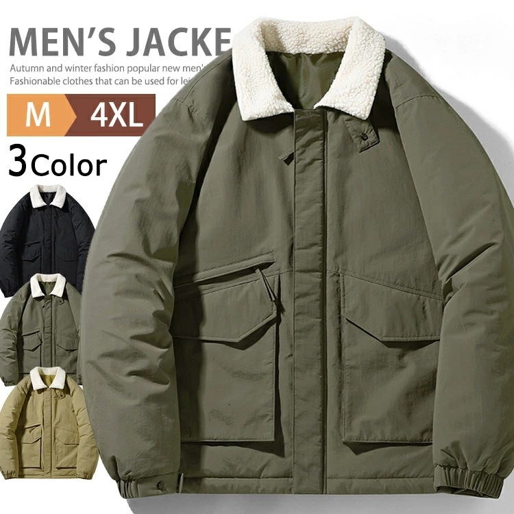 中綿ジャケット メンズ N-1 デッキジャケット ミリタリージャケット 暖かい 防寒着 厚手コート ミリタリーコート アウター ブルゾン ジャンパー バイク アメカジ スポーツ ゴルフウェア カジュア