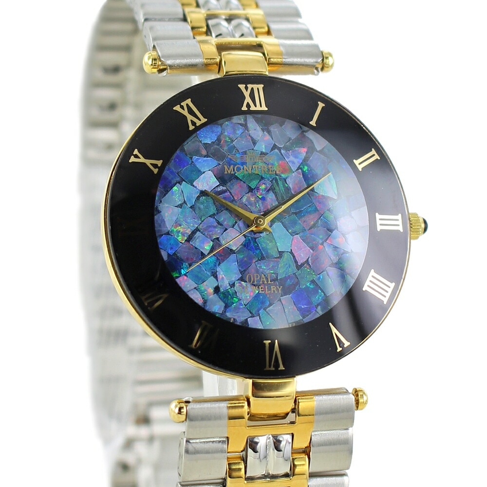 モントレス 腕時計 手表 メンズ レディース 天然石 オパール 文字盤 青 ステンレス ブレスレット 時計 レトロ クラシック 彼氏 夫 父親 祖父 叔父 お祝い 結婚式 誕生日 記念日プレゼント ポ 8,496円