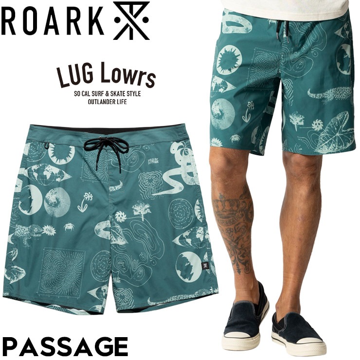 ROARK ロアーク ボードショーツ メンズ サーフパンツ 水着 海パン 水陸両用 ショートパンツ ストレッチ 速乾 撥水 PASSAGE RBSJ1202-SGN 26SU 日本代理店正規品