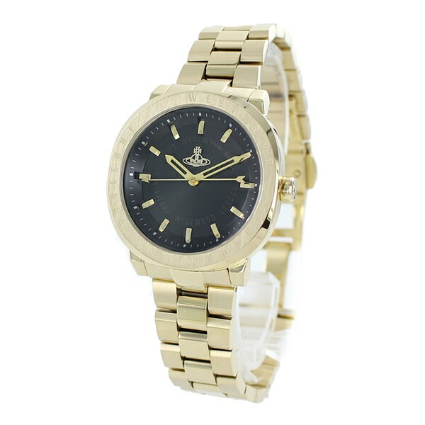 Vivienne Westwood ヴィヴィアン ウエストウッド 時計 レディース ボーイズサイズ 腕時計 手表 36ミリ ブラック ゴールド ステンレス VV228BKGD 誕生日プレゼント ポイン