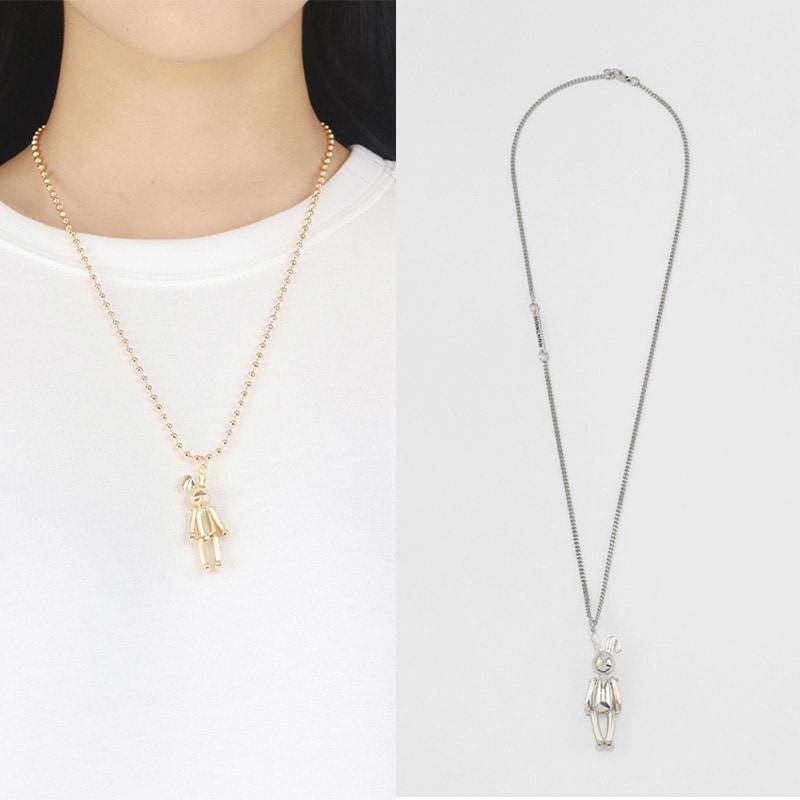 [ポイントアクセサリー]バニーネックレス(シルバー) 韓国ファッション 韓国人気ジュエリー