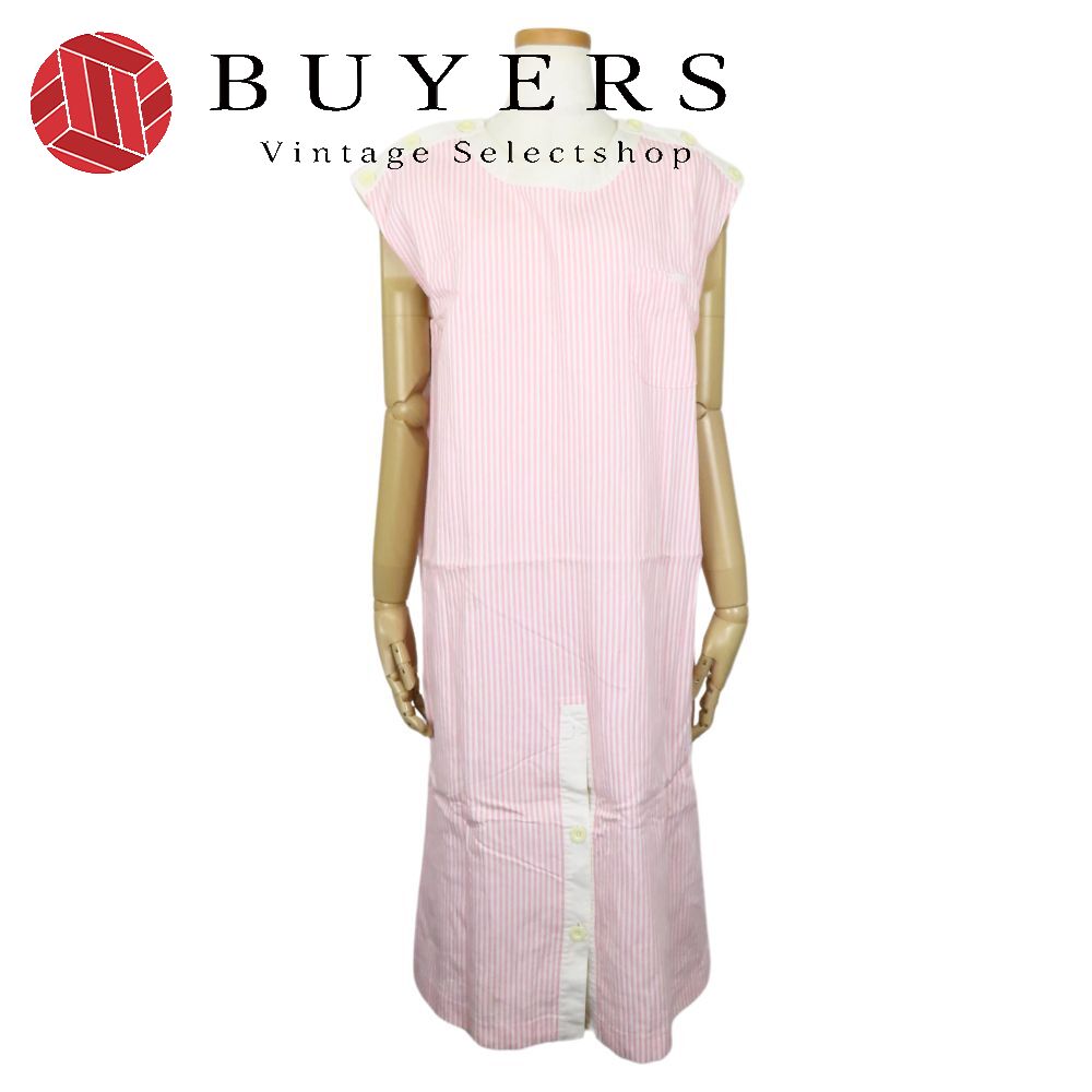 中古 ワンピース L 綿 ピンク ホワイト ストライプ アパレル レディース 女性