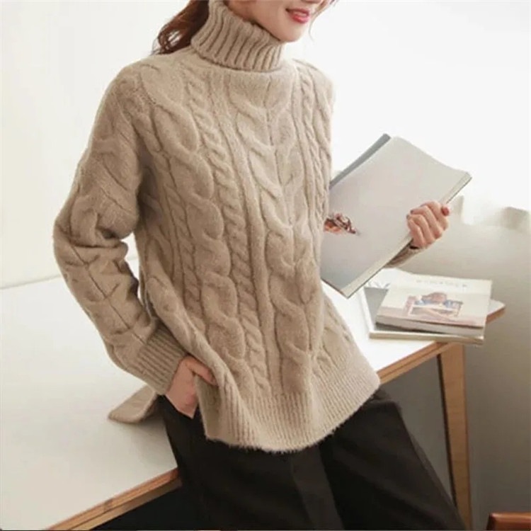 秋冬服 高級品市場 代引き不可 タートルネック ニットトップス 暖かい 百掛け セーター 快適である