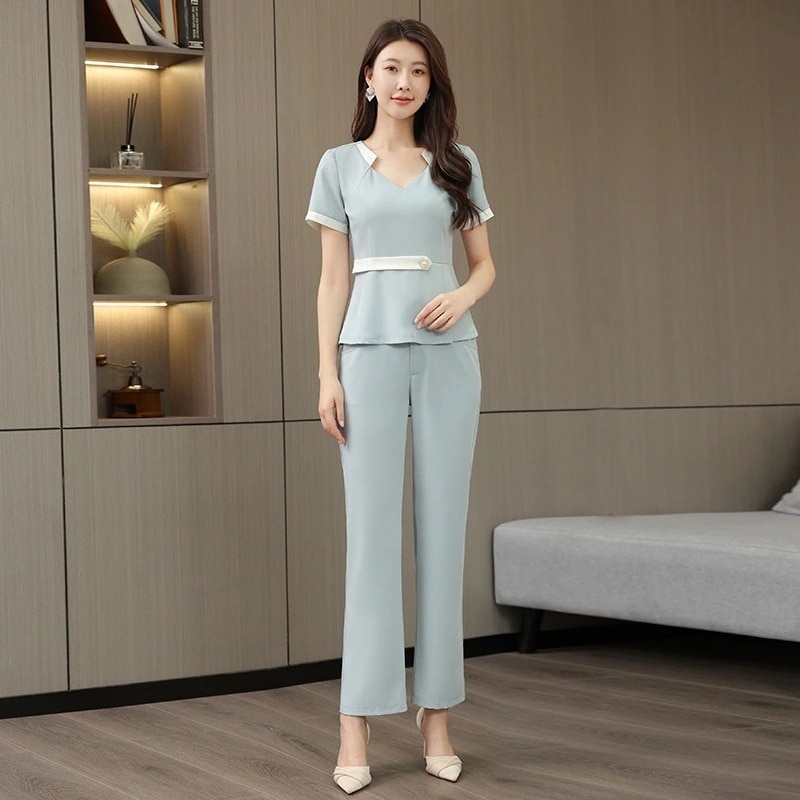 新作 気質 高級感 ユニフォーム エステ サロン通勤 レディース 女性 制服 エステ制服 おしゃれ 半袖 七分袖 上下セット セットアップ エステサロン ユニフォーム 2025福袋