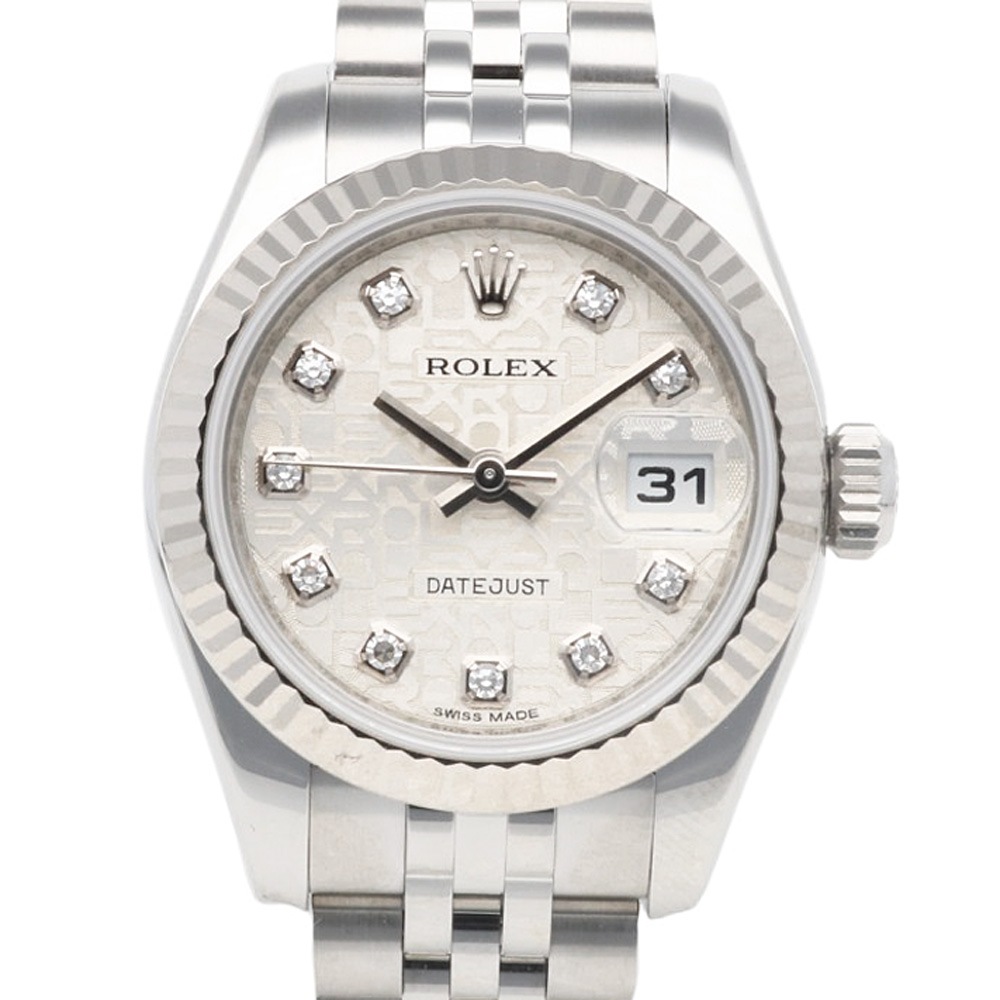 ロレックス デイトジャスト オイスターパーペチュアル 腕時計 ステンレススチール 179174G 自動巻き 1年保証 ROLEX 中古 美品