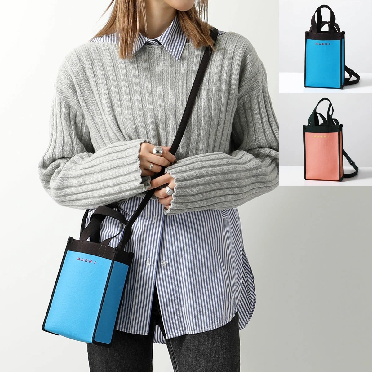 【カラー限定特価】MARNI マルニ ショルダーバッグ SBMQ0067A0 P4547 レディース ジャガード ロゴ ミニ クロスボディ 鞄 カラー2色