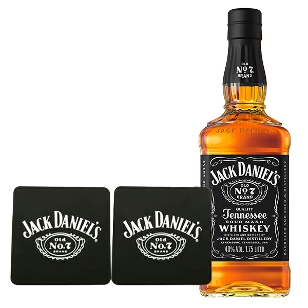 【正規品1750mlオリジナルコースター2個付】ジャック ダニエル ブラックラベル オールド No.7 テネシーウイスキー ジャック ダニエル蒸留所 正規代理店輸入品 1750ml 40％
