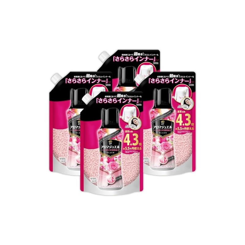 レノア ハピネス アロマジュエル 香り付け専用ビーズ アンティークローズ＆フローラル 詰め替え 1,810mL×4袋 [大容量] [ケース品]