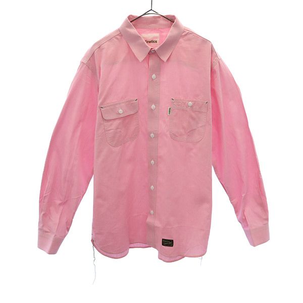 長袖 ミリタリーシャツ ピンク メンズ