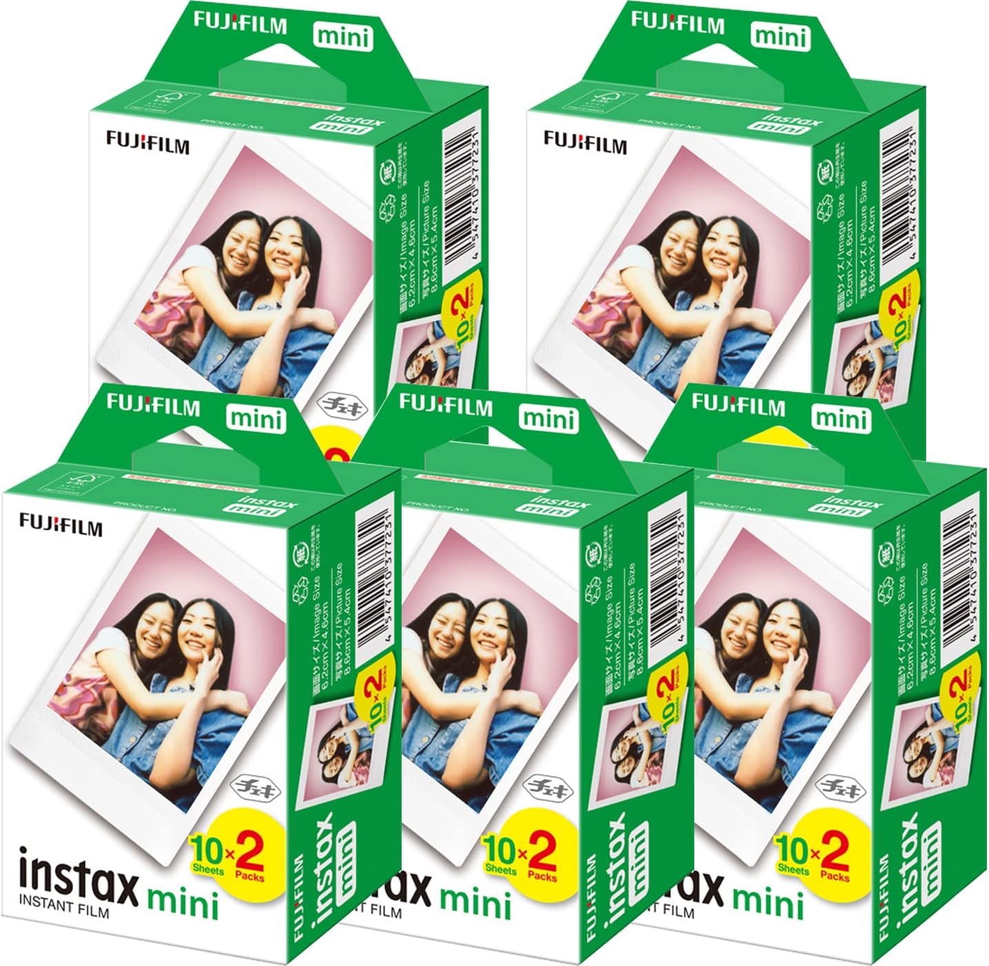 富士フイルム(FUJIFILM) チェキフイルム instax mini カラー 2パック品 JP2(20枚入り)x5個セット 100枚入