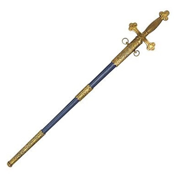 模造刀 メイソンリー シンボリック ソード DENIX デニックス 4119 88cm ゴールド ブルー レプリカ 剣 刀 西洋 コスプレ ロング フリーメーソン