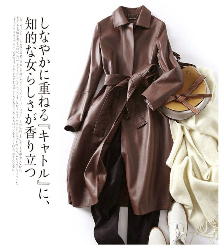 今季トレンドロングレザーコート PUフェイクレザー エコレザージャケット ロングセクション 大人気 ライダース