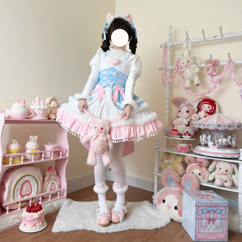 ミアミアンミルクラビットロリータドレスかわいいjskスリングドレス女性