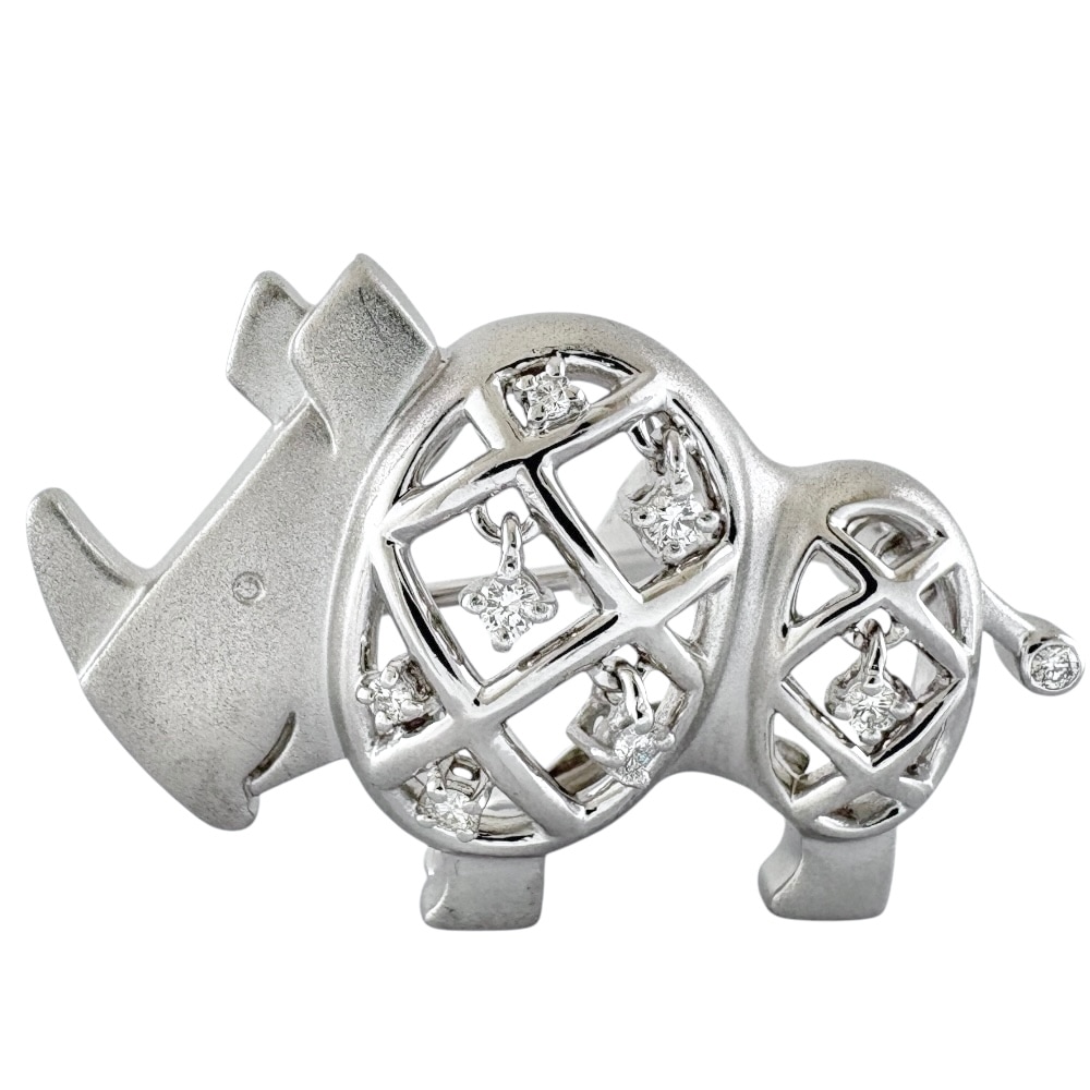 タサキ ブローチ 18金 K18ホワイトゴールド ダイヤモンド TASAKI 中古 美品