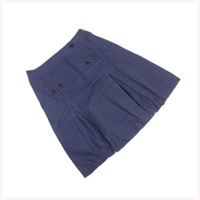 スカート ロゴボタン フレアー 4サイズ ネイビー ブラック 中古