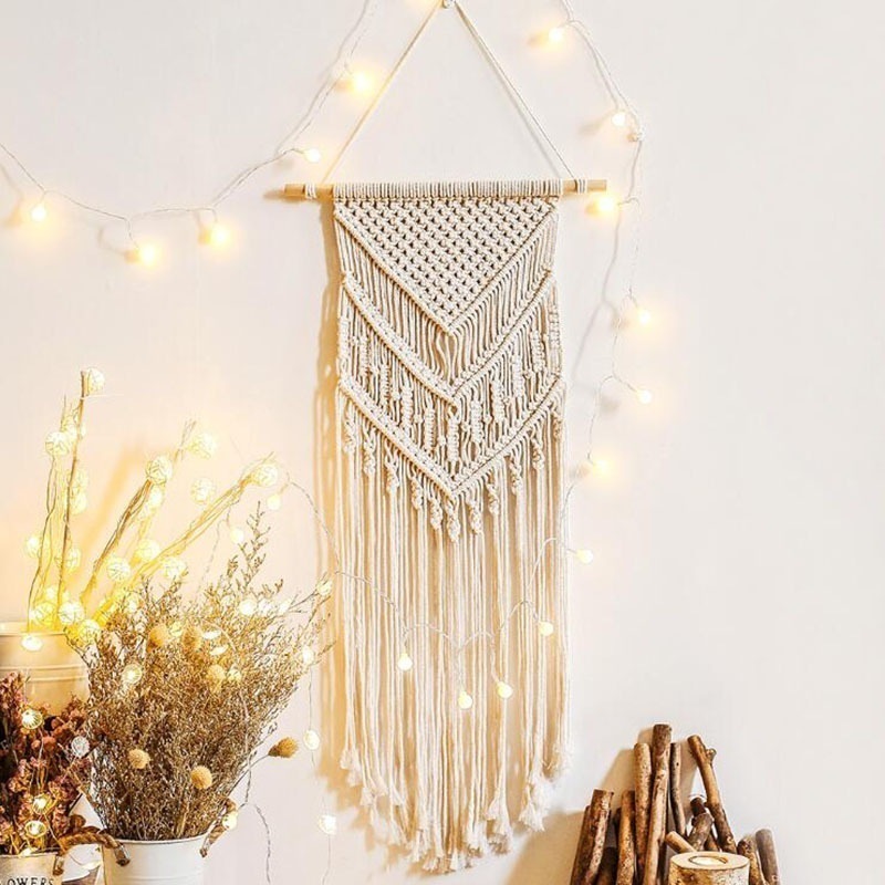 ボヘミアン ハンドメイド タペストリー 織り 壁掛け リビング 寝室 装飾 ホームデコレーション スタイル 吊り布 背景 壁装材 母の日-0009066