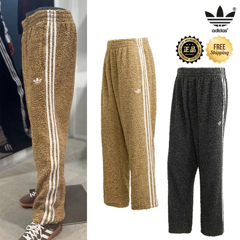 KR5156 KR5166 Boucle Firebird Track Pants 25FW 新作 韓国コーデ もこもこブークレ 3ストライプ イージーボトム 秋冬 防寒 コーデ提案 ソックス パンツ