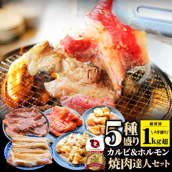 焼肉 セット 牛肉 肉 達人セット 5種盛り 食べ比べ5人前 カルビ ホルモン 福袋 お中元 ギフト 食品 プレゼント お祝い