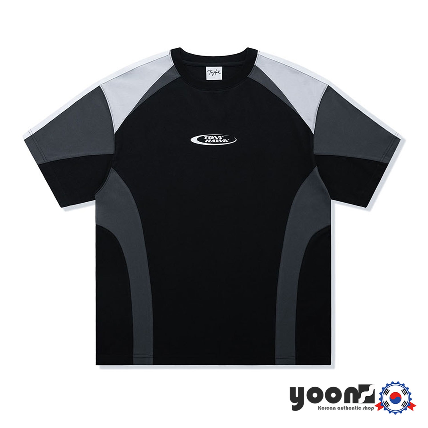 [TONY HAWK] トラックライン カラーブロック Tシャツ (ブラック)