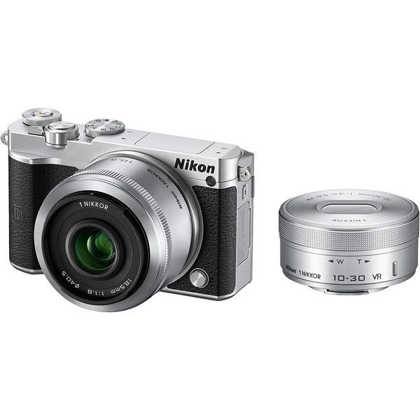 【中古】ニコン Nikon J5 ダブルレンズキット シルバー J5WLKSL microSDカード付き