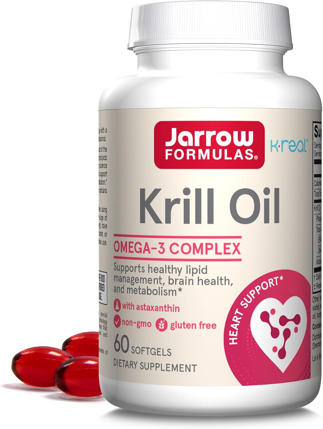 Jarrow ジャローKrill Oil 60錠 ソフトゲル