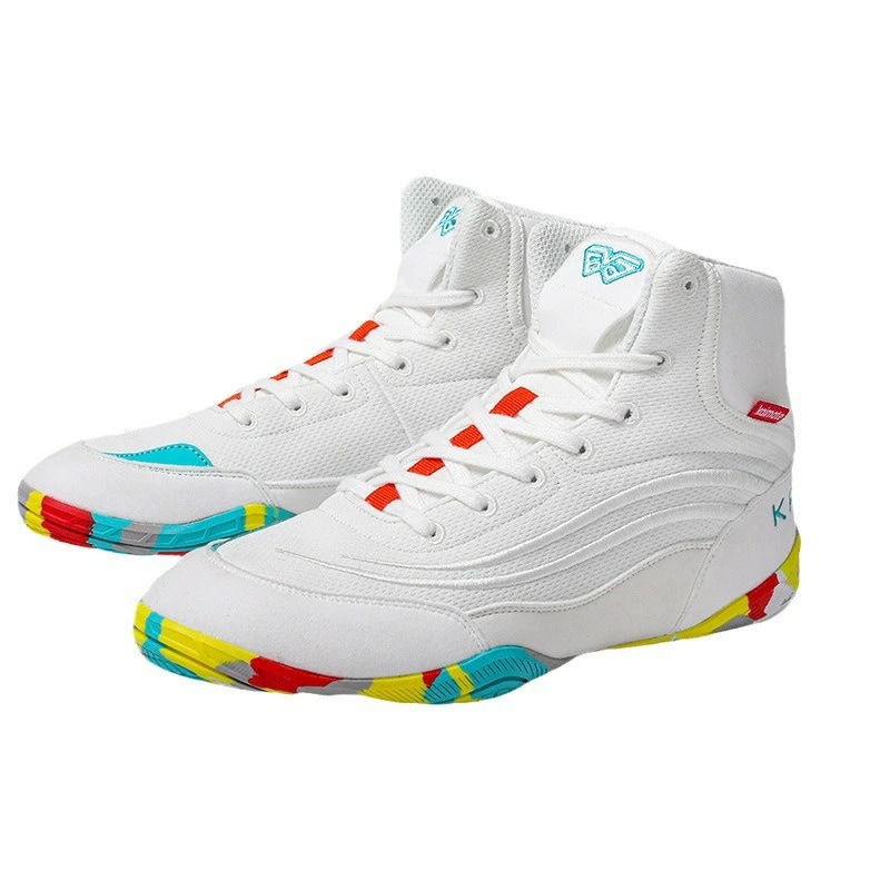 ボクシングシューズ ジュニア レスリングシューズ メンズ プロ レディース 幅広 ハイカット レーストレーニング 重量挙げ MMA靴 足首ガード ジム 練習用 専門男女トレーニングシューズ ゴム底 戦