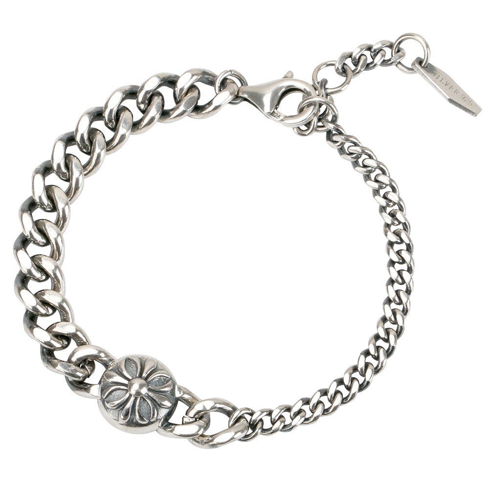 925 喜平チェーンブレスレット クロス [cb050]