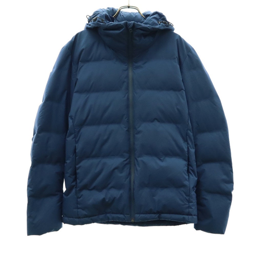 フード付き シームレス ダウンジャケット M ブルー メンズ