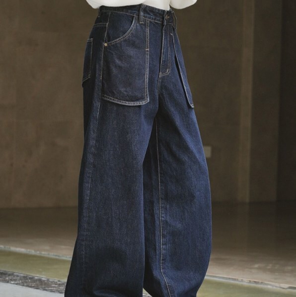ボトムス パンツ ズボン Gパンツ デニムパンツ カジュアルパンツ ワイドパンツ ポケット デニム かわいい 大人可愛い きれいめ シンプル カジュアル 大人 上品 おしゃれ かっこいい こなれ感