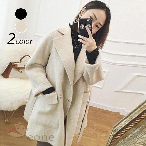 ラシャコート コート ジャケット レデイース ベルト付き秋冬40代ダブルコート韓国風 ショート丈ダブ