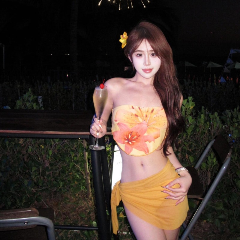 替换プリント 水着 女性用 セクシー ビキニ ボンテージ 温泉 リゾート風 上品4831328