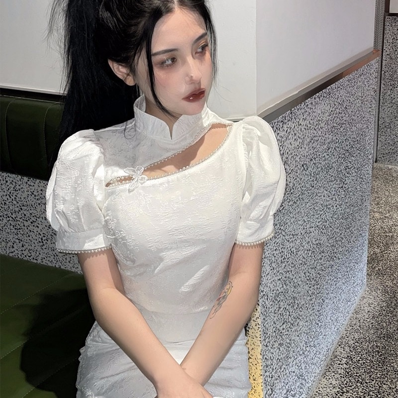 新しいレトロ改良チャイナドレス若い女の子気質中空スリムスリミングドレス