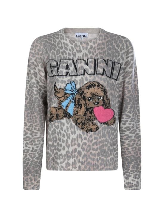 GANNI Women Sweater A1070147 943 LEOPARD PRINT