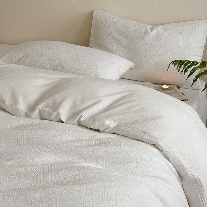 全綿三層ジャカード筋理紋四点セットベッド品侘び寂び純綿シーツ布団セット民宿セット