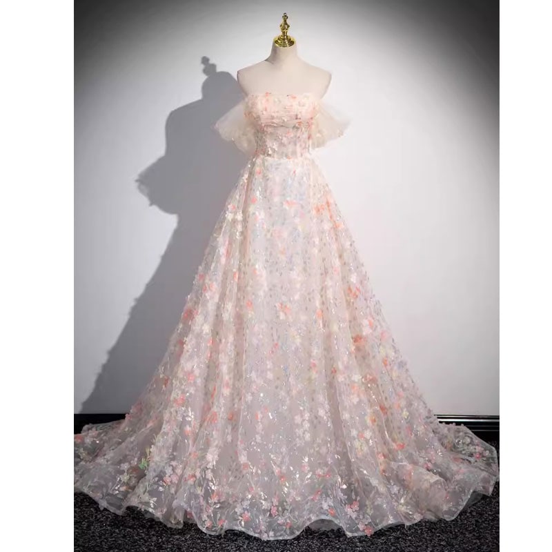 カラードレスウェディングドレスロングドレスパーティードレス 結婚式ドレス 花嫁 二次会ドレス 披露宴 イブニングドレス(M-0092)