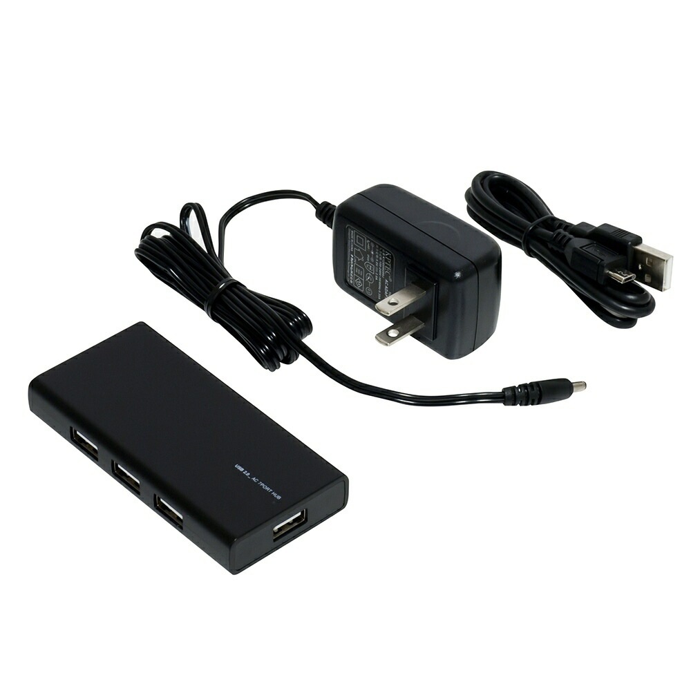 （まとめ買い）USB2.0 AC7ポートハブ ブラック UH-2434BK [x3]