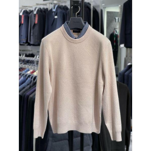 MARIO アイボリーシャツレイヤード コットンブレンド メンズ ニットTシャツ 2444SP200130_P404004425