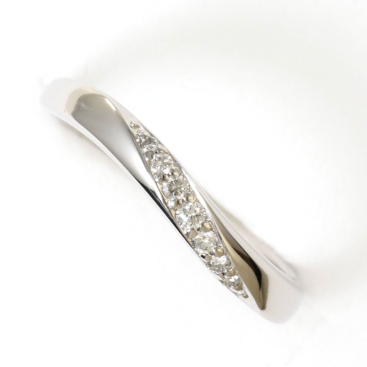 PT900 プラチナ リング・指輪 7.5号 ダイヤモンド 0.05 ct 天然石 総重量約2.7g 中古