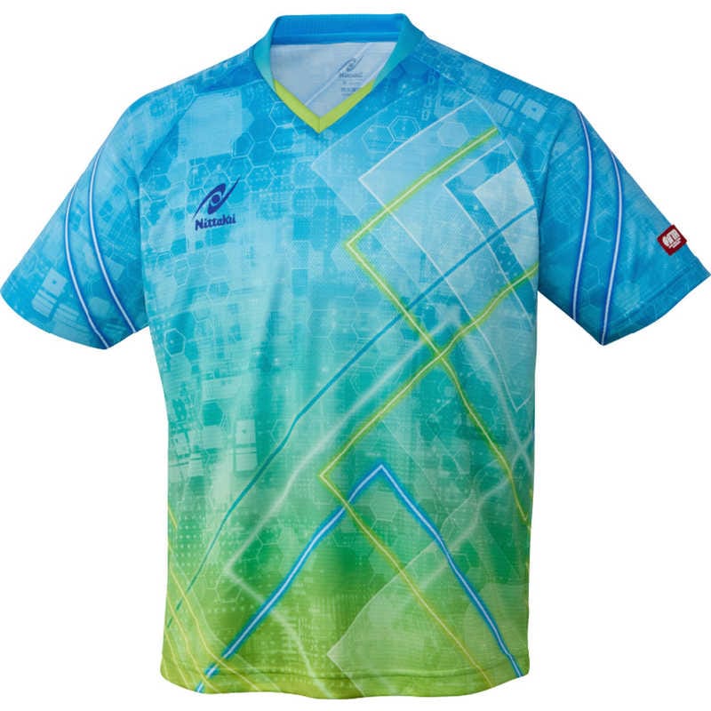 ニッタク　卓球用品 Nittaku ユニセックス ブライトネオンシャツ ライトブルー S　NW2212