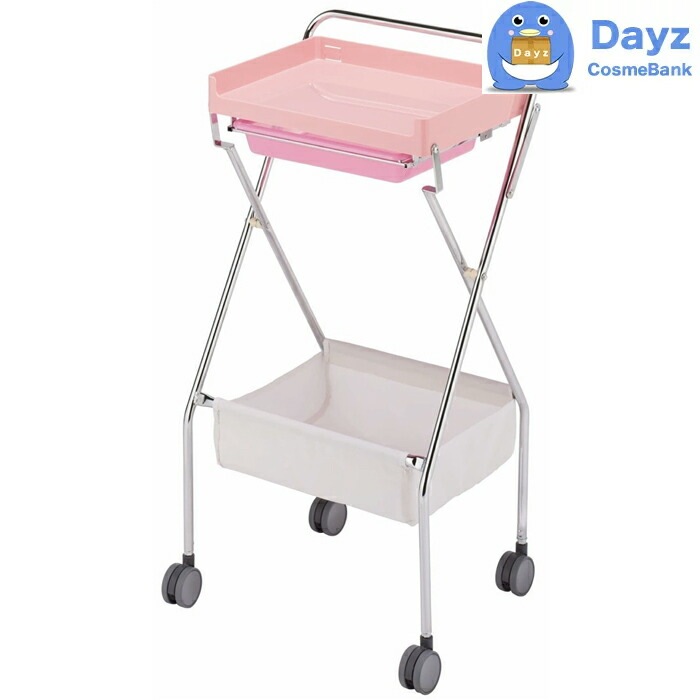 C-95 折りたたみワゴン　ピンク　キャスター付き　　サロンワゴン　　メーカー直送品 納期要確認 / キャンセル返品不可商品　　RB