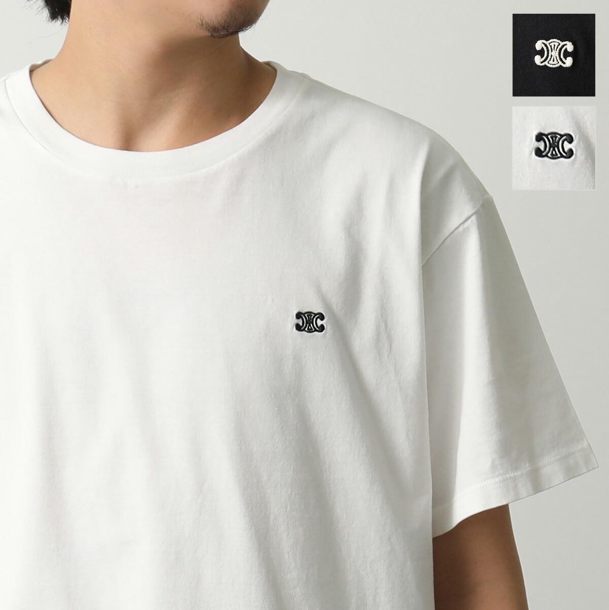 CELINE セリーヌ Tシャツ 2X04I671Q メンズ 半袖 カットソー トリオンフ 刺繍 クルーネック コットン オーバーサイズ カラー2色
