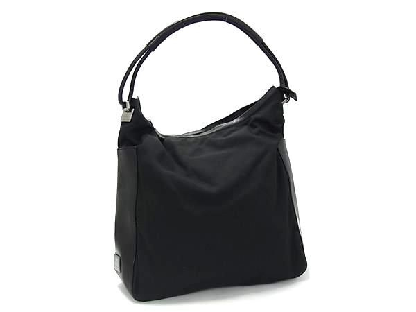 グッチ ハンドバッグ ショルダーバッグ ナイロン×レザー 001 3770 シルバー金具 ブラック トートバッグ ショッピングバッグ 鞄 ブランド ビジネス 肩掛け 上品【本物保証】