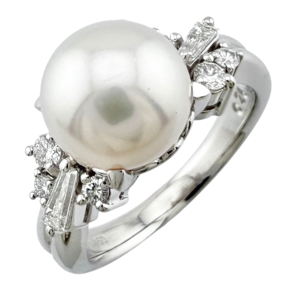 タサキ リング 指輪 10.5号 Pt950プラチナ アコヤパール TASAKI 中古 美品
